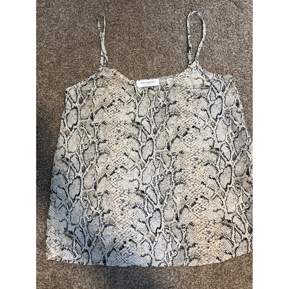 Equipment Femme Snake Print Silk Cami Tank Top Women's XXS